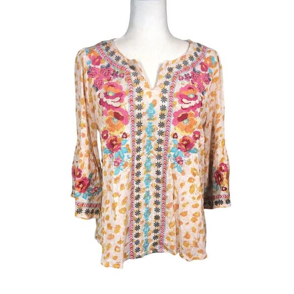 Savanna Jane Top Womens Size Small Embroidered Bohemian Hippie Festival Casual - Picture 4 of 10